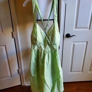 Green and White summer dress